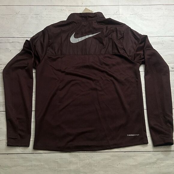 Nike Thermafit Sphere Element Running 1/2 Zip Jacket Burgundy Men’s S FZ1115-652 - Picture 2 of 8